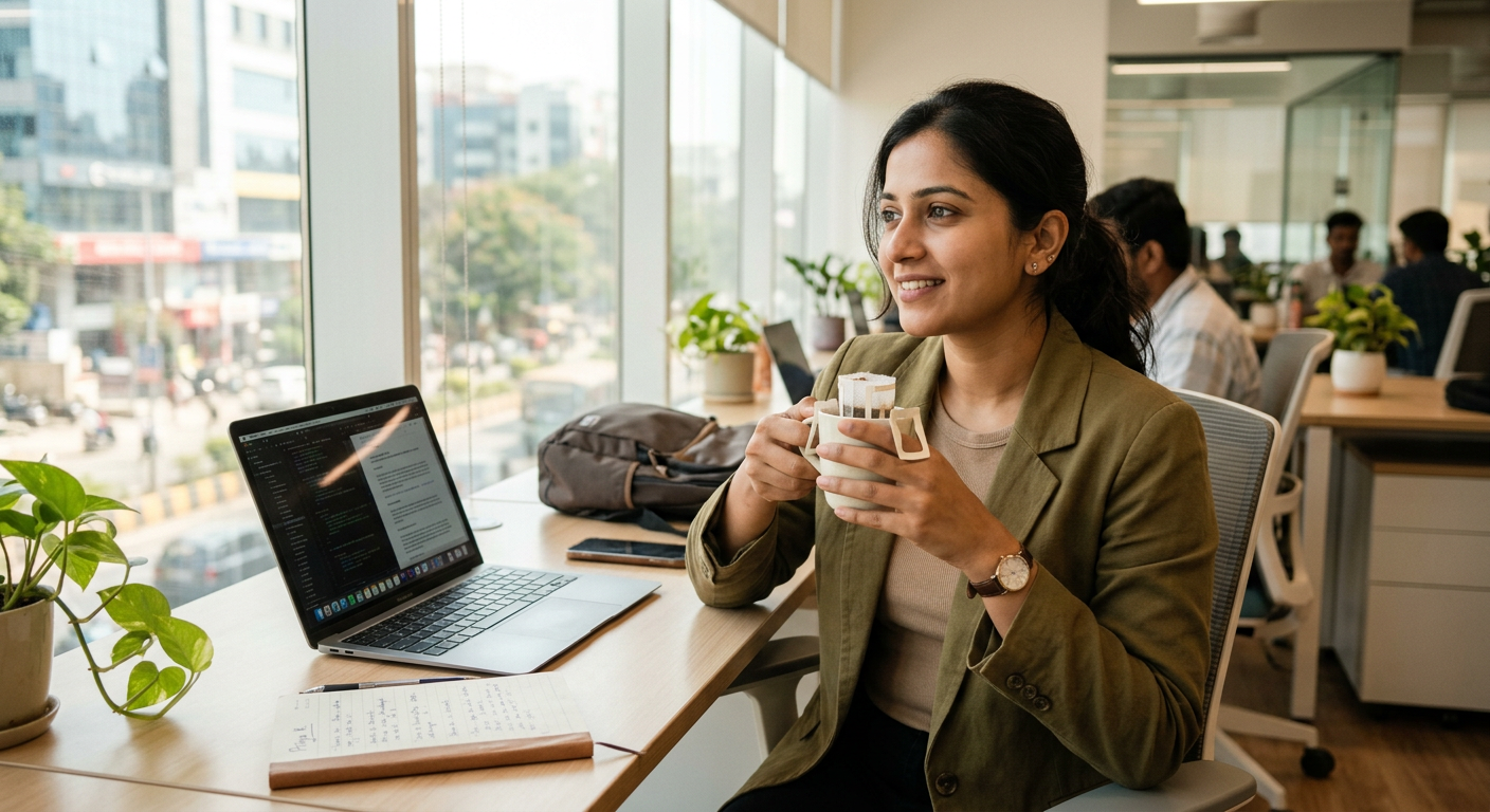 For the office worker between meetings.